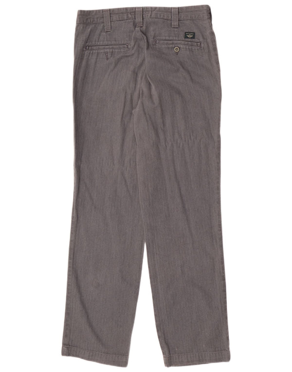 Dockers masculino cáqui solto ajuste calça chino W32 L32 cinza espinha de peixe