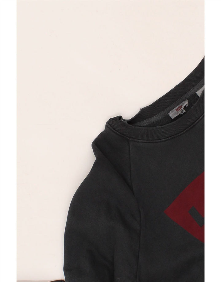 LEVI'S Mens Graphic Sweatshirt Jumper XS Black Cotton Vintage Levi's and Second-Hand Levi's from Messina Hembry 
