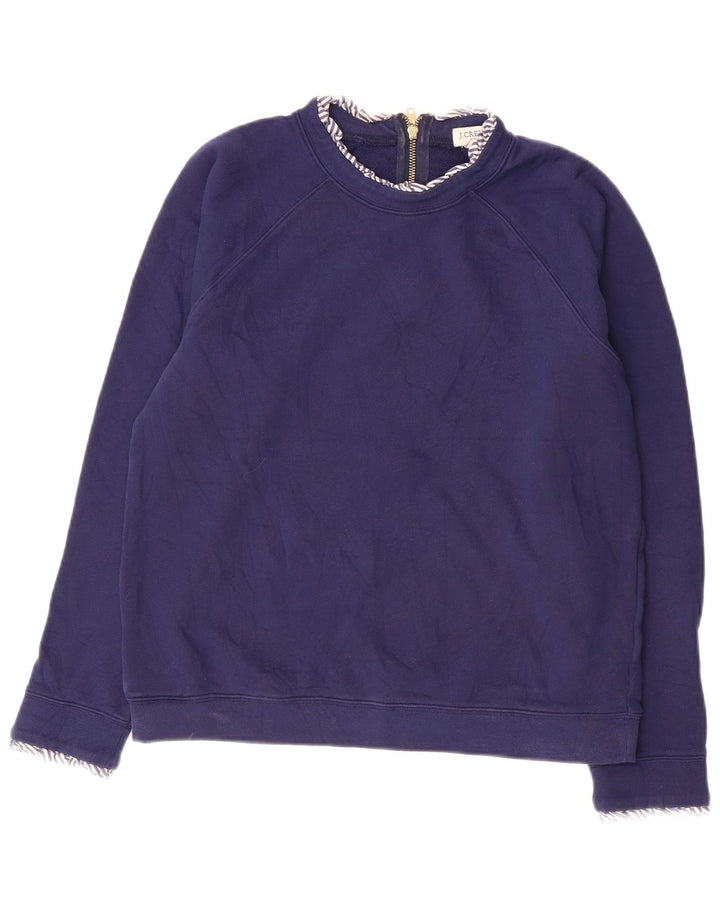 Suéter feminino J. CREW UK 14 algodão azul marinho médio