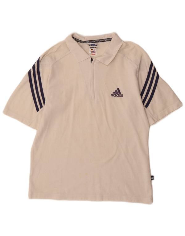 Adidas Mens Polo Shirt UK 40/42 Médio Algodão Branco