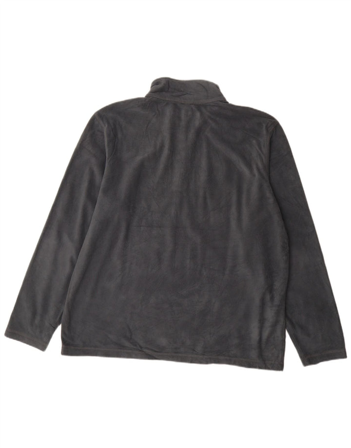 Eddie Bauer Suéter masculino de lã com zíper e gola XL poliéster cinza