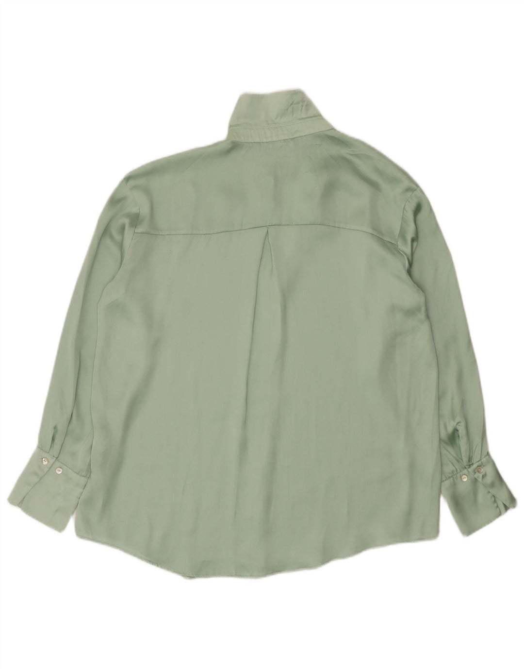 Zara blusa feminina oversized UK 14 poliéster verde médio