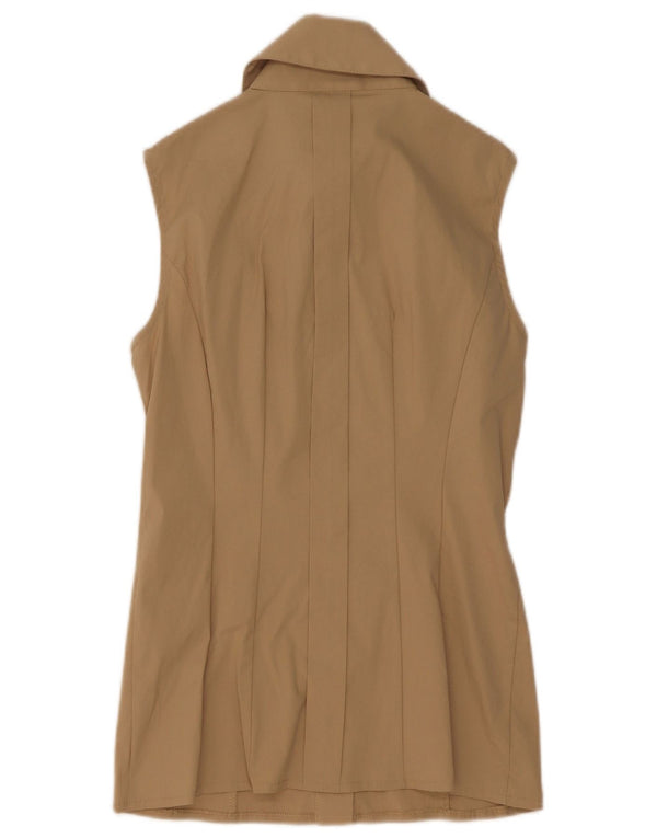 Blusa feminina Elisabetta Franchi com babados na frente IT 42 médio bege