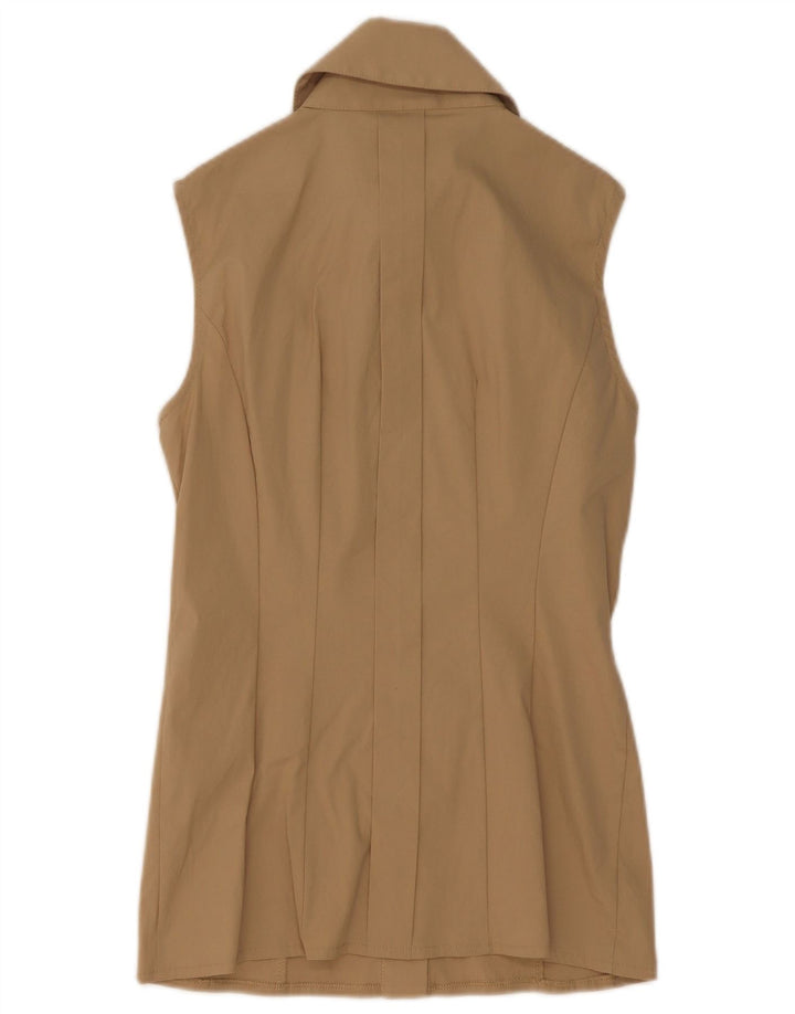 Blusa feminina Elisabetta Franchi com babados na frente IT 42 médio bege