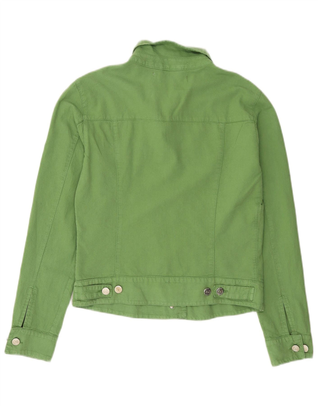 Jaqueta utilitária feminina Sergio Tacchini Milano Crop Reino Unido 12 algodão verde médio