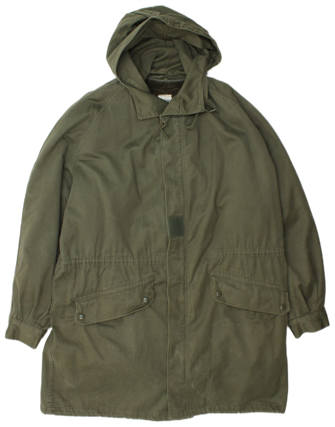 Jaqueta Parka masculina vintage com capuz UK 40 verde grande