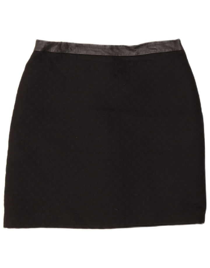 Minissaia feminina Marks & Spencer Reino Unido 12 médio W30 preto argyle/diamante