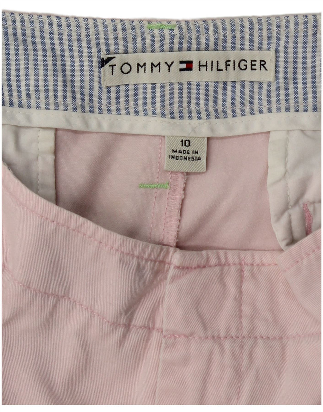 Shorts Chino feminino TOMMY HILFIGER EUA 10 grande W32 algodão rosa