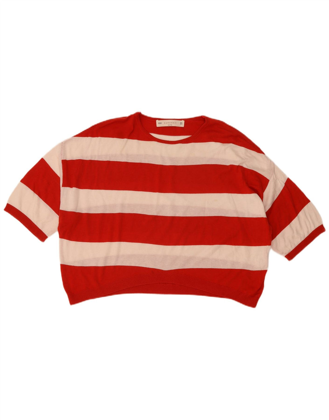 Zara Suéter feminino oversized com gola redonda e gola redonda Reino Unido 14 médio vermelho