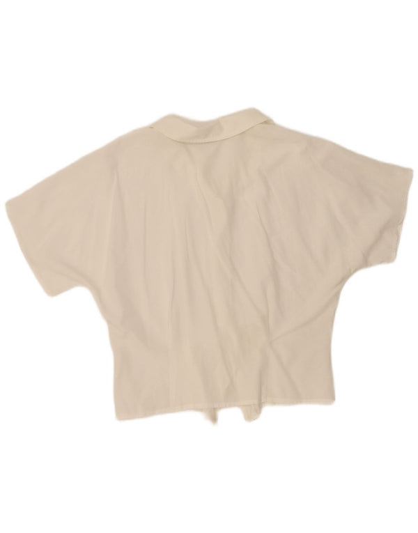 Nova blusa de camisa de manga curta feminina rápida reino unido 16 grande branco