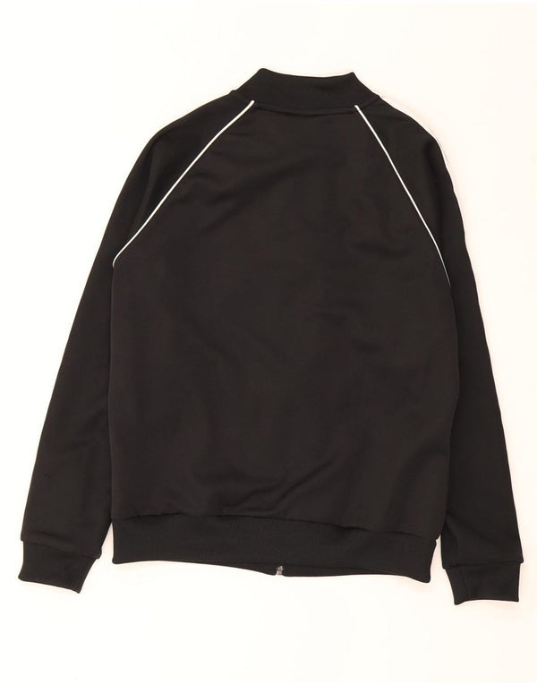 Adidas Womens Tracksuit Top Jacket UK 12 Médio Preto Poliéster
