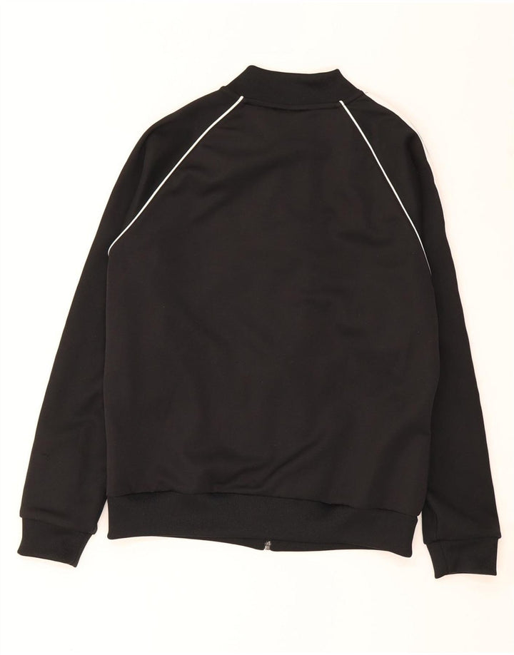 Adidas Womens Tracksuit Top Jacket UK 12 Médio Preto Poliéster