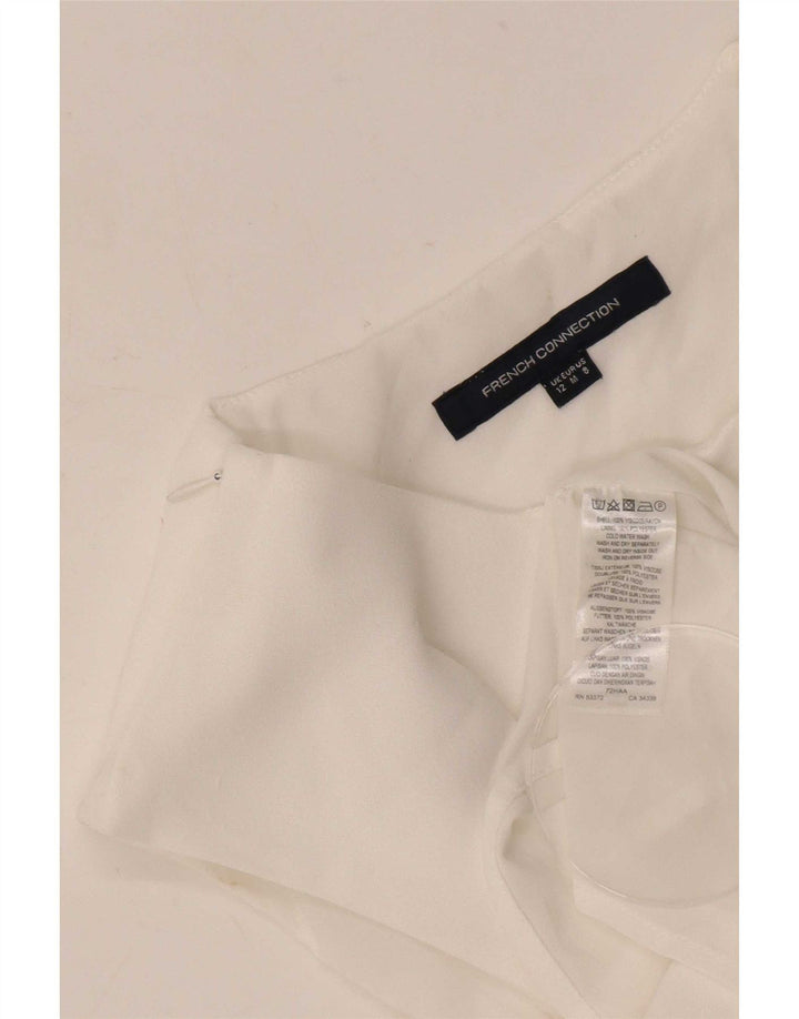 Blusa feminina sem mangas French Connection Top UK 12 viscose branca média