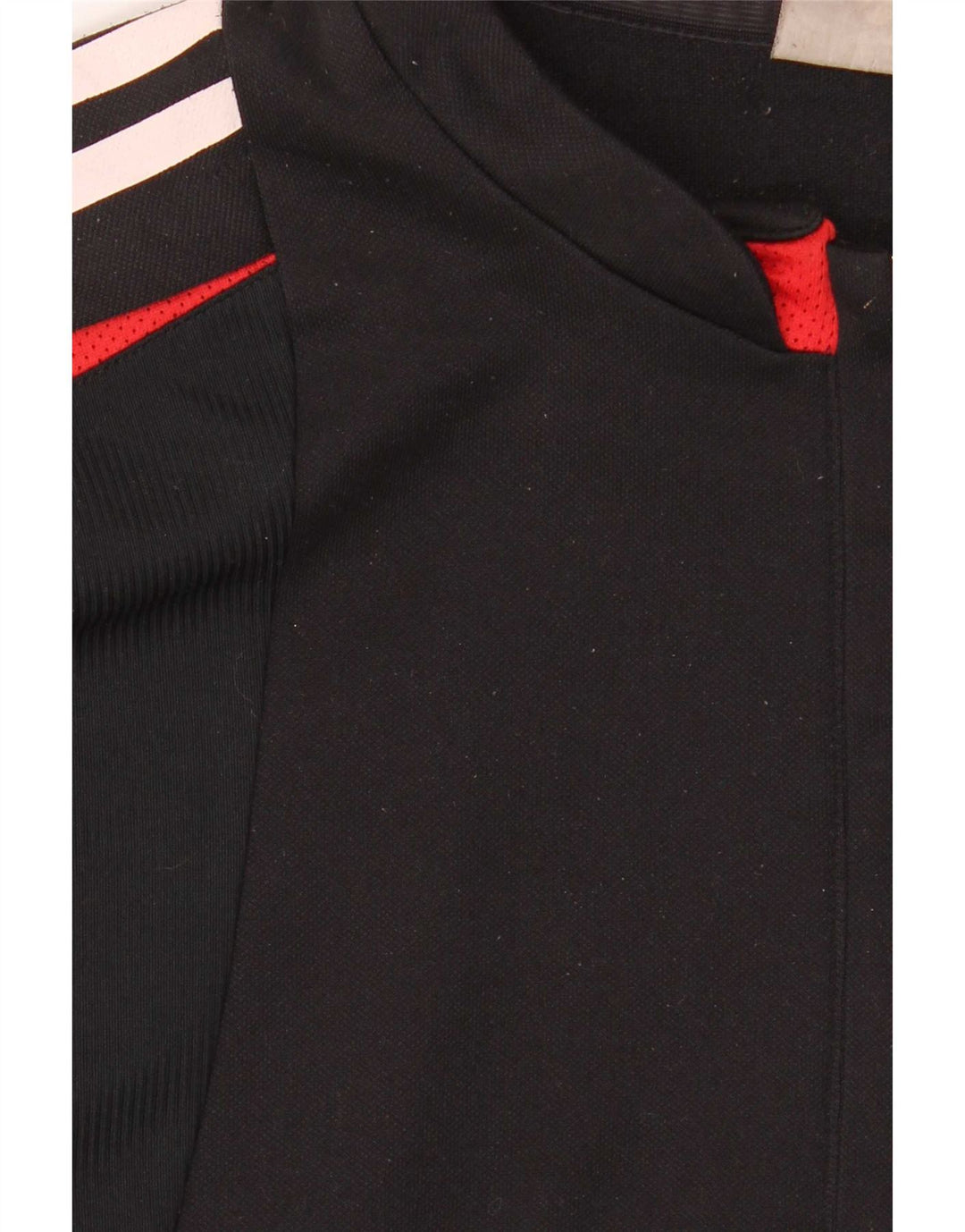 Adidas Mens Zip Neck Pullover Treino Top Grande Preto Colorblock