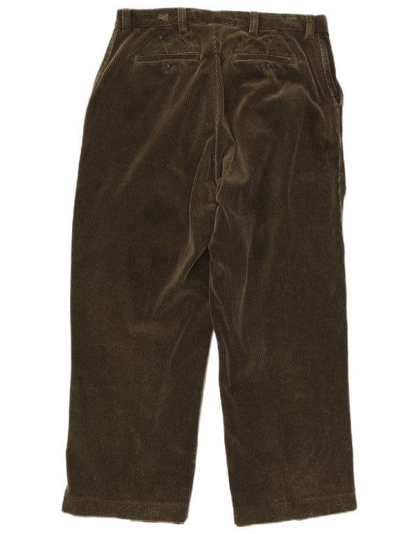 Polo Ralph Lauren Calça masculina reta de veludo W32 L28 verde colorblock