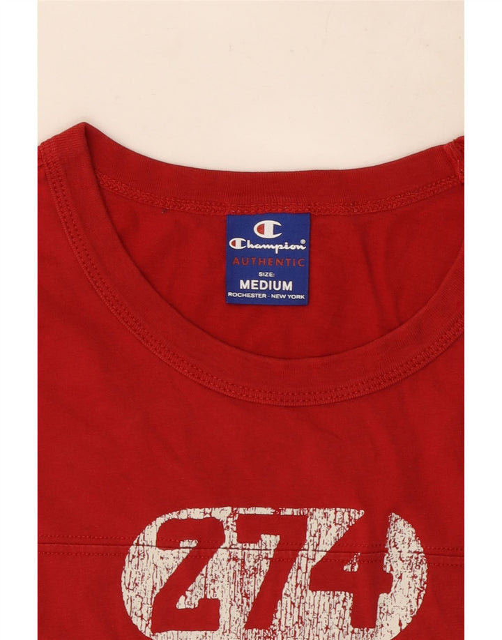 Camiseta gráfica masculina Champion Top Médio Vermelho