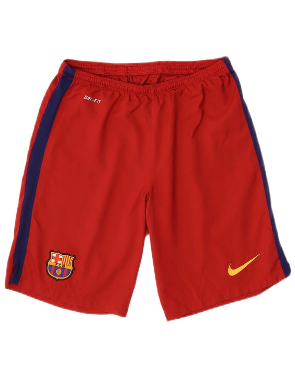 Nike Mens FCB Sport Shorts Pequeno Poliéster Colorblock Vermelho