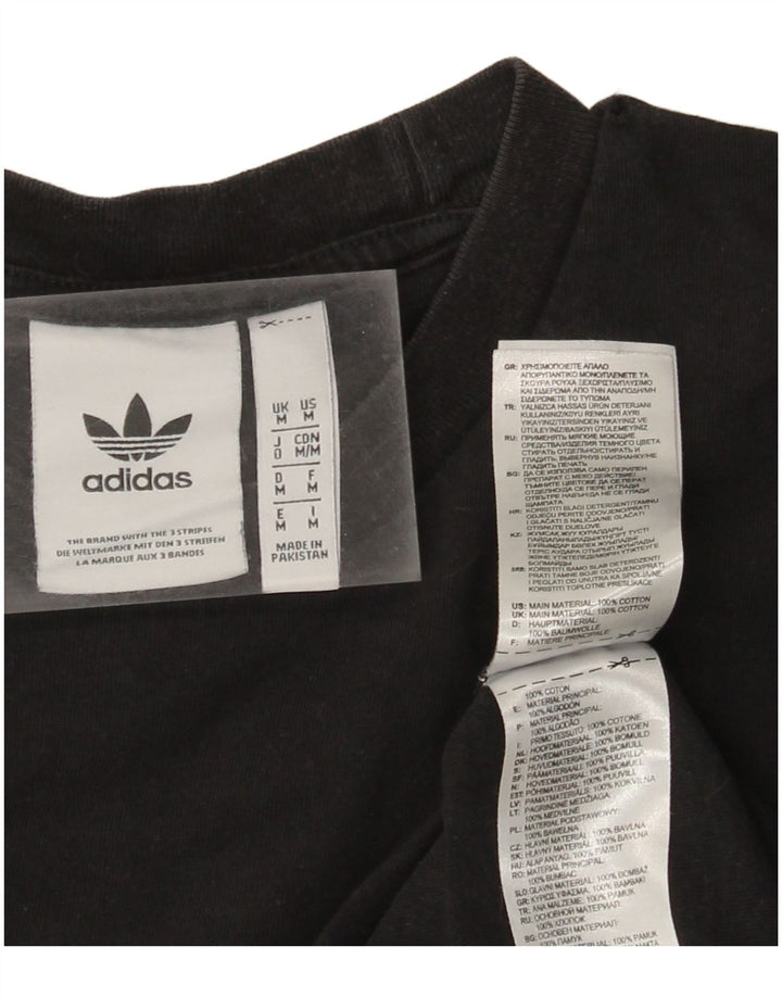Adidas Mens Graphic T-Shirt Top Médio Algodão Preto