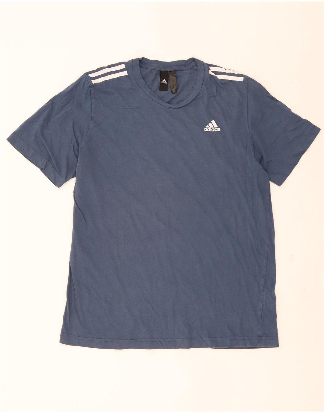 Adidas Mens Camiseta Top Médio Algodão Azul
