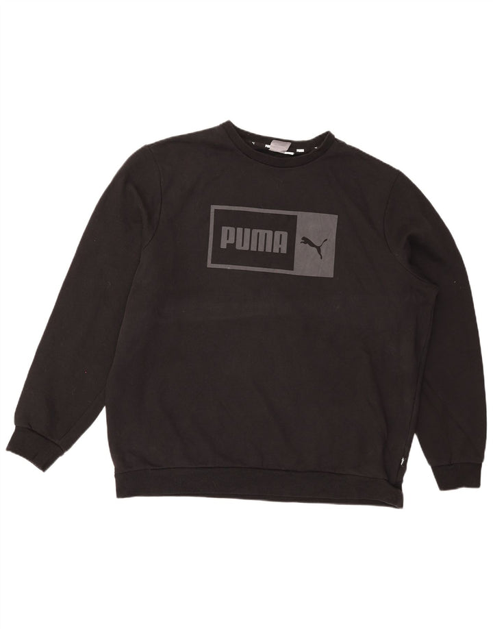Puma Mens Graphic Moletom Jumper XL Algodão Preto