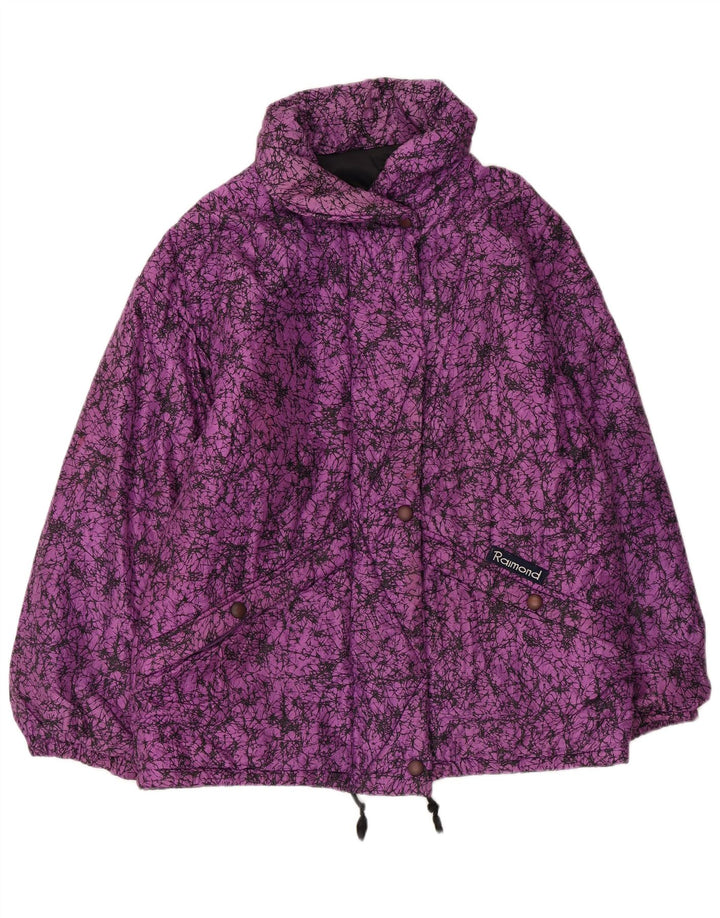 Jaqueta corta-vento feminina vintage com padrão abstrato IT 44 Roxo médio