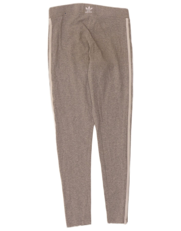 Leggings Adidas Femininas UK 12/14 Algodão Cinza Médio