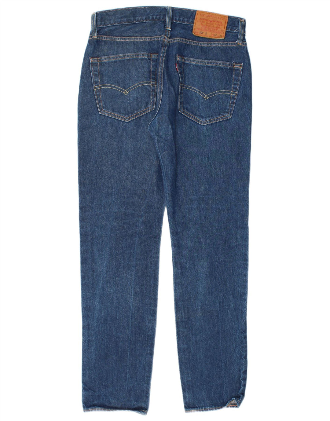 LEVI'S Masculino 501 Straight Jeans W32 L29 Azul Algodão