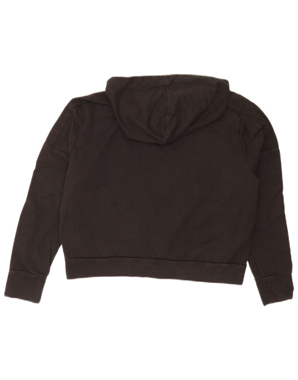 Puma Womens Crop Graphic Hoodie Jumper UK 14 Médio Preto Esportes