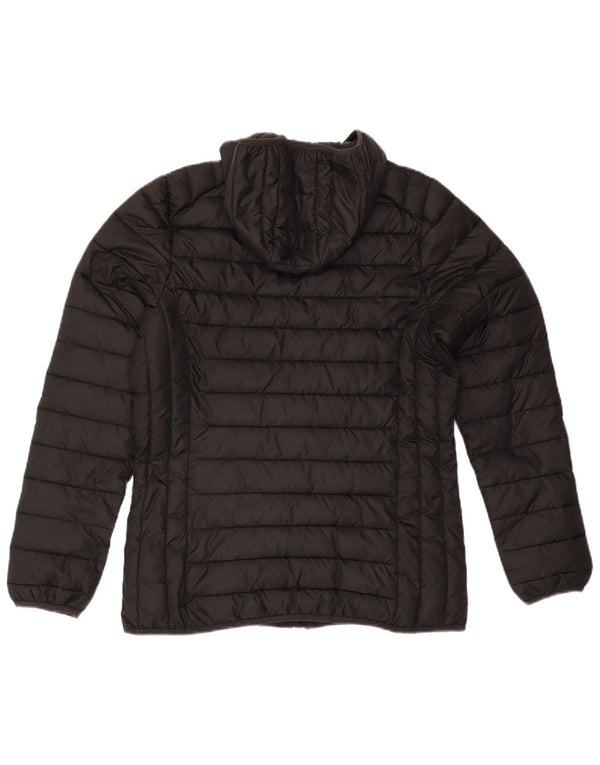 Jaqueta acolchoada com capuz feminina Ellesse UK 14 grande poliéster preto