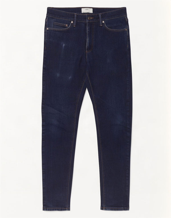 Jeans skinny masculino Marks & Spencer W30 L31 algodão azul marinho