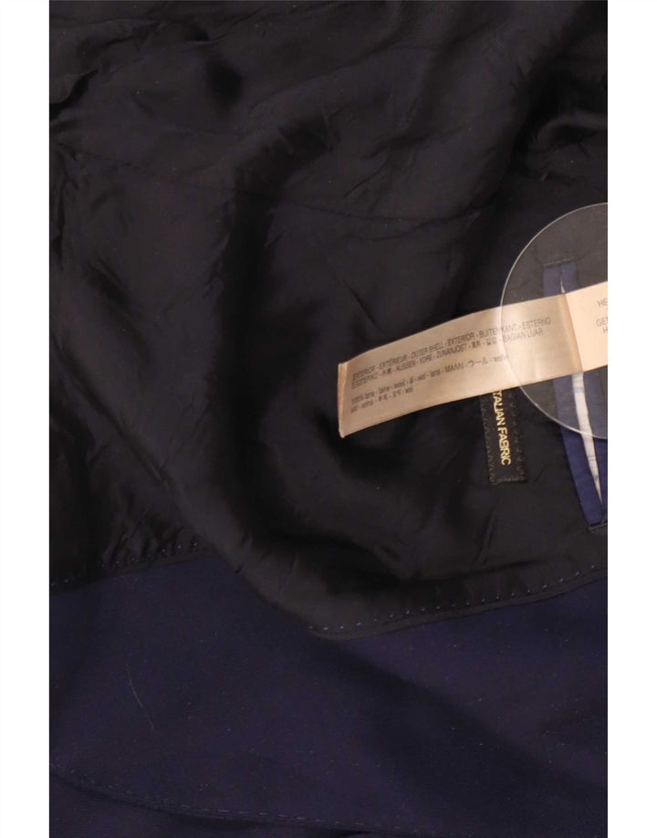 Jaqueta blazer masculina Massimo Dutti com 2 botões EU 54 XL lã azul marinho