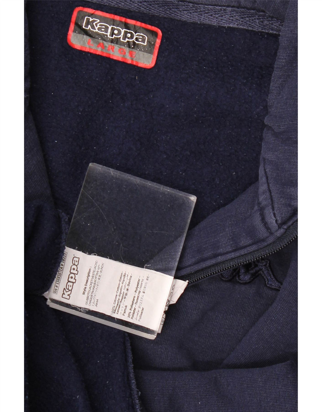 Jaqueta masculina de treino KAPPA grande algodão azul marinho
