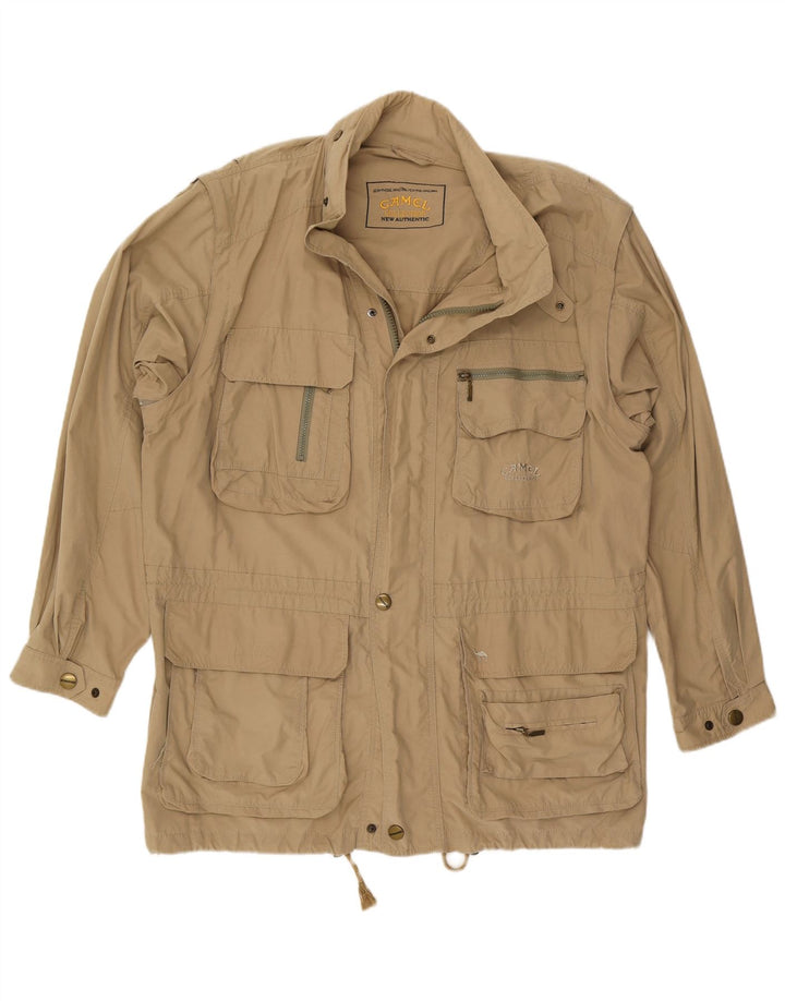 Camel Mens Hooded Utility Jacket UK 44 2XL Beige