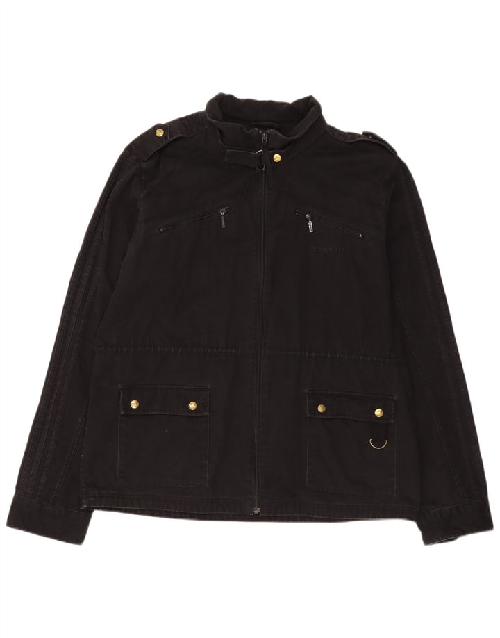 Jaqueta militar masculina Adidas UK 40 grande algodão preto
