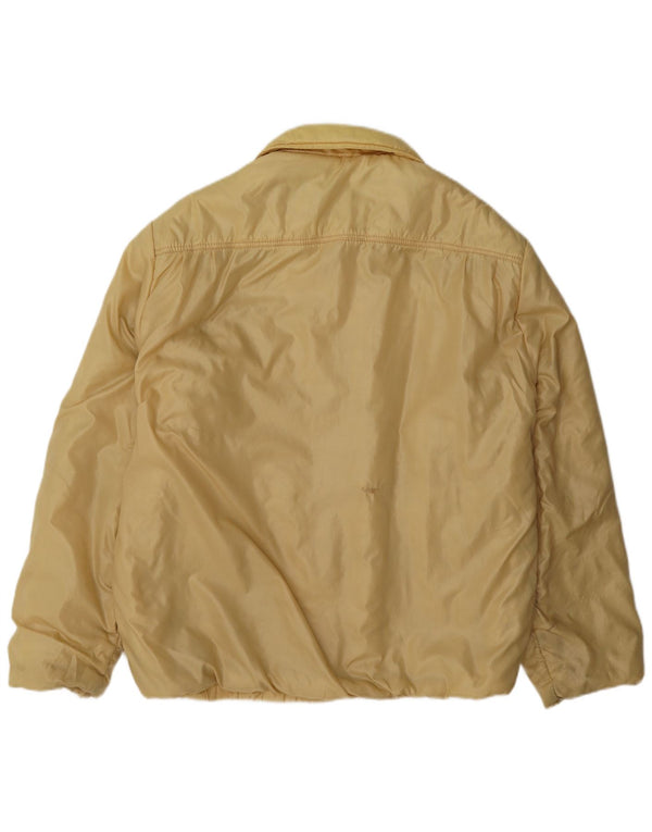 Jaqueta bomber reversível masculina vintage UK 36 pequena bege