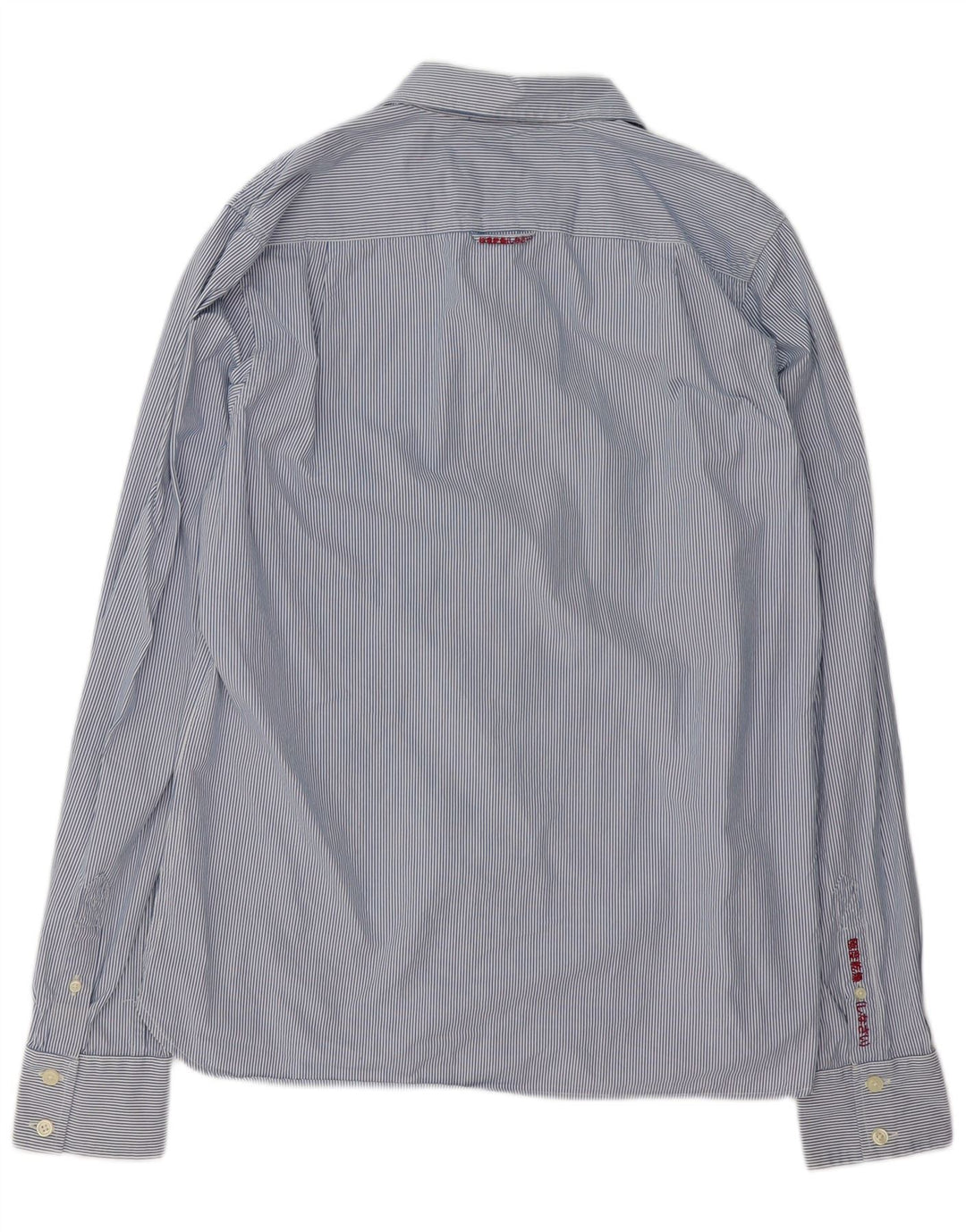 Camisa masculina Superdry 2XL algodão listrado azul