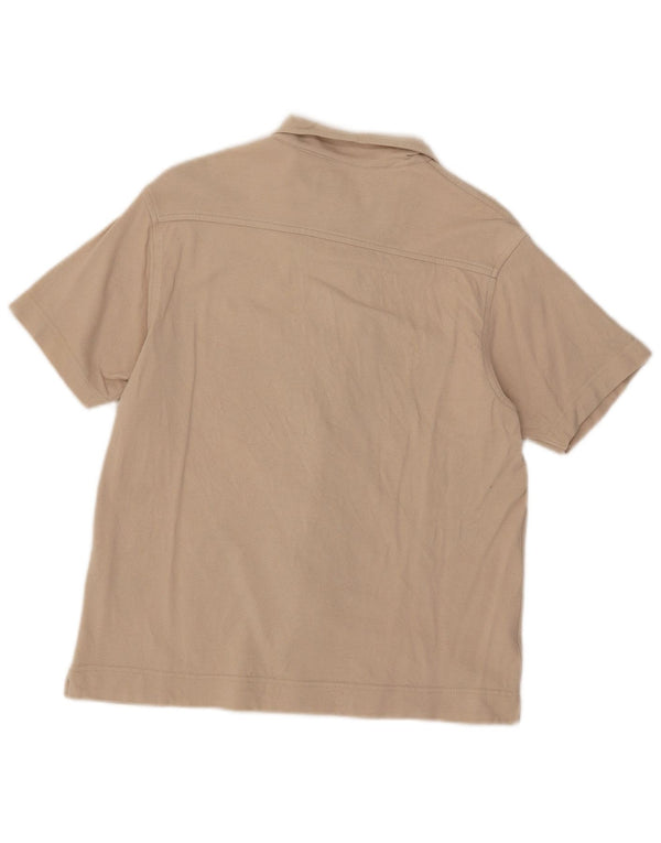 Kappa Womens Short Sleeve Shirt UK 14 Large Beige Cotton