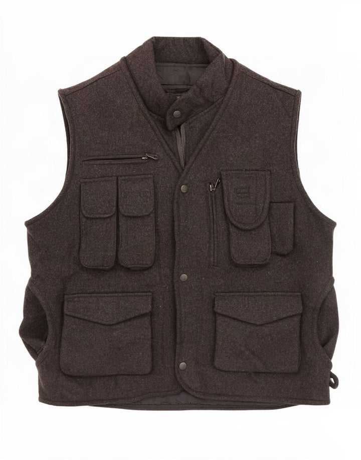 Colete utilitário masculino James Dillon UK 38 nylon cinza médio
