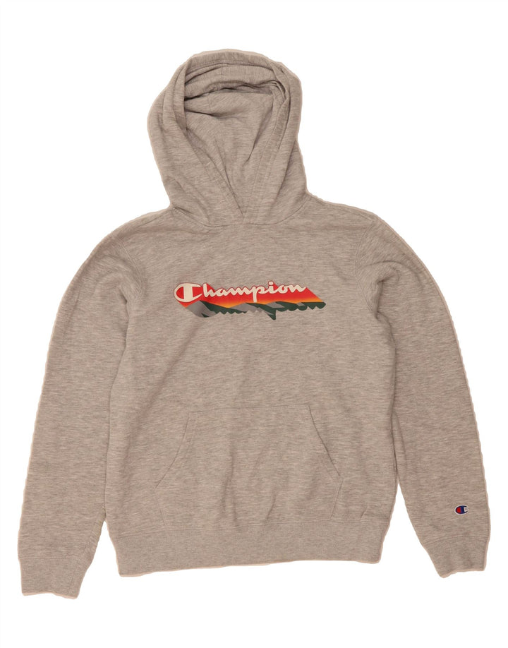 CHAMPION Womens Graphic Hoodie Jumper UK 18 XL Grey Cotton Vintage Champion and Second-Hand Champion from Messina Hembry 