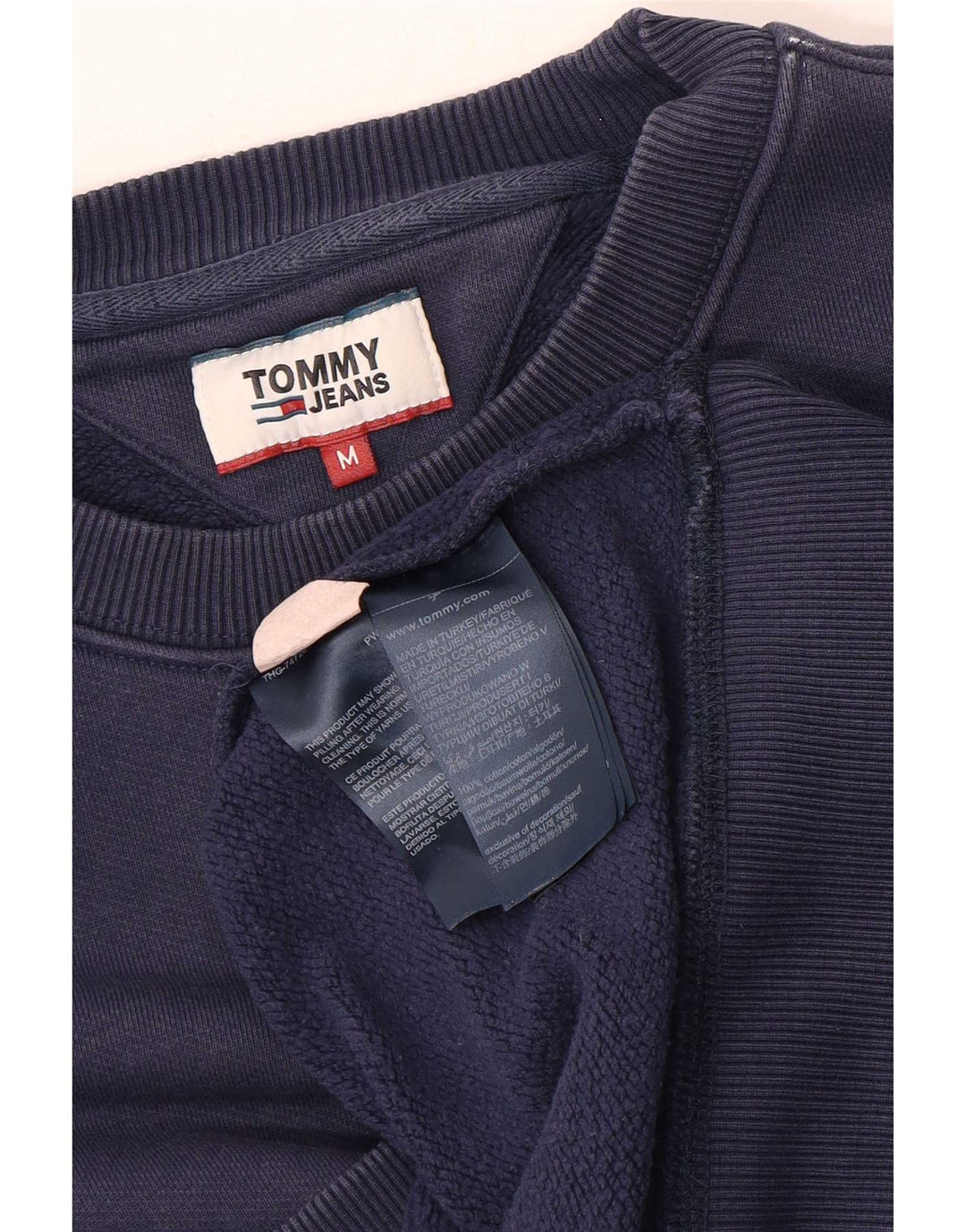 Tommy Hilfiger moletom masculino jumper médio algodão azul marinho