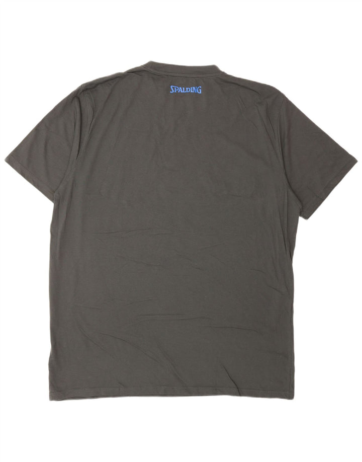 Camiseta gráfica masculina SPALDING Top 3XL algodão cinza