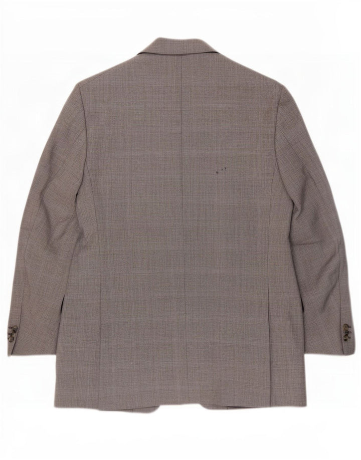Jaqueta blazer masculina de 2 botões Marks & Spencer UK 44 XL cinza xadrez lã