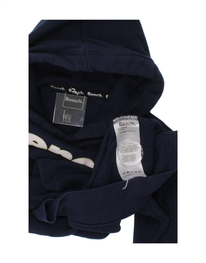 BENCH Boys Graphic Hoodie Jumper 9-10 Years Navy Blue Cotton Vintage Bench and Second-Hand Bench from Messina Hembry 