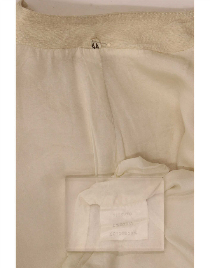 Jaqueta bomber feminina vintage IT 44 linho bege médio