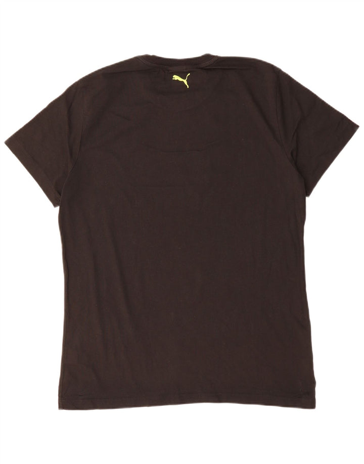 Puma Mens Graphic T-Shirt Top Grande Algodão Preto