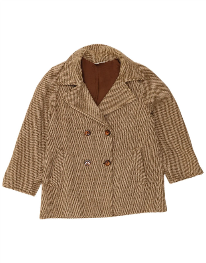 Jaqueta blazer feminina Gianfrediani com peito duplo IT 42 lã marrom médio