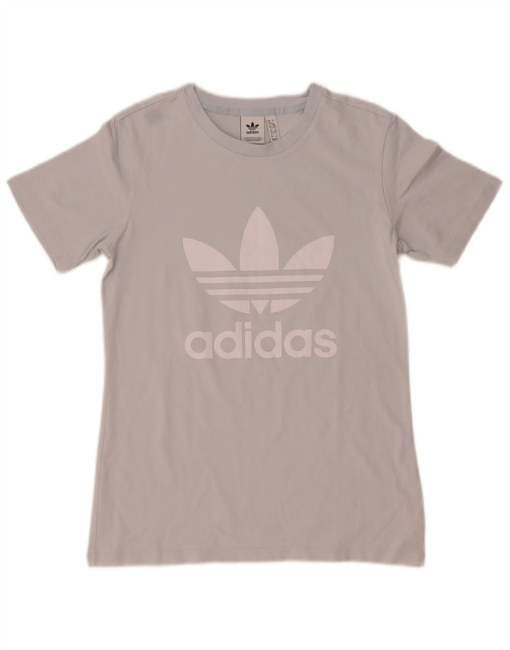 Camiseta Adidas Feminina Graphic Top UK 10 Pequena Cinza