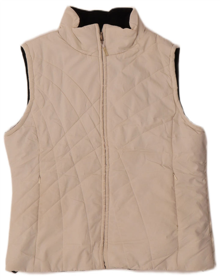 Colete acolchoado reversível feminino Izod UK 12 médio branco