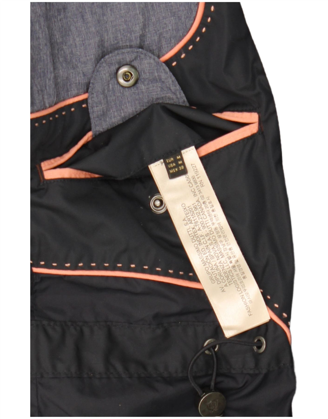 Jaqueta utilitária masculina Massimo Dutti Reino Unido 38 nylon azul marinho médio