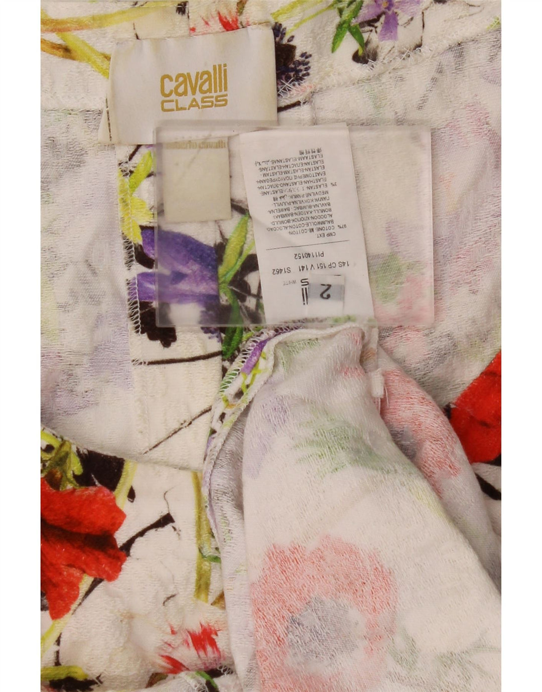 Vestido feminino JUST CAVALLI tamanho 2 pequeno algodão floral branco